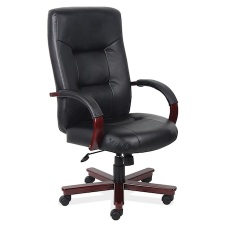 Spencer Collection Executive High Back Swivel Tilt With Mahogany Frame